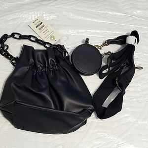 Drawstring crossbody purse